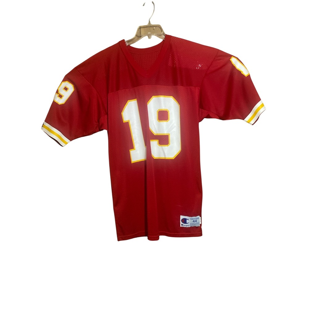 Vintage Champion Football Jersey #19 Men's Size 44 Red‎ Yellow Accents